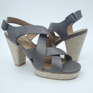 Lucky Brand Cabino Leather Espadrille Heeled Sandal 8.5